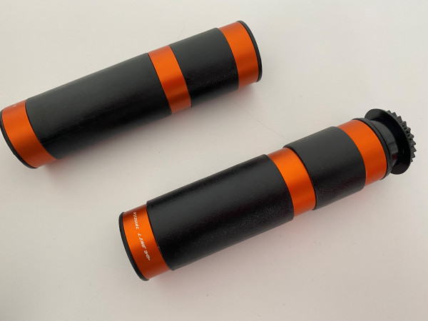 Valter Moto Aluminium Motorrad Griffe Street schwarz orange Ø 22mm