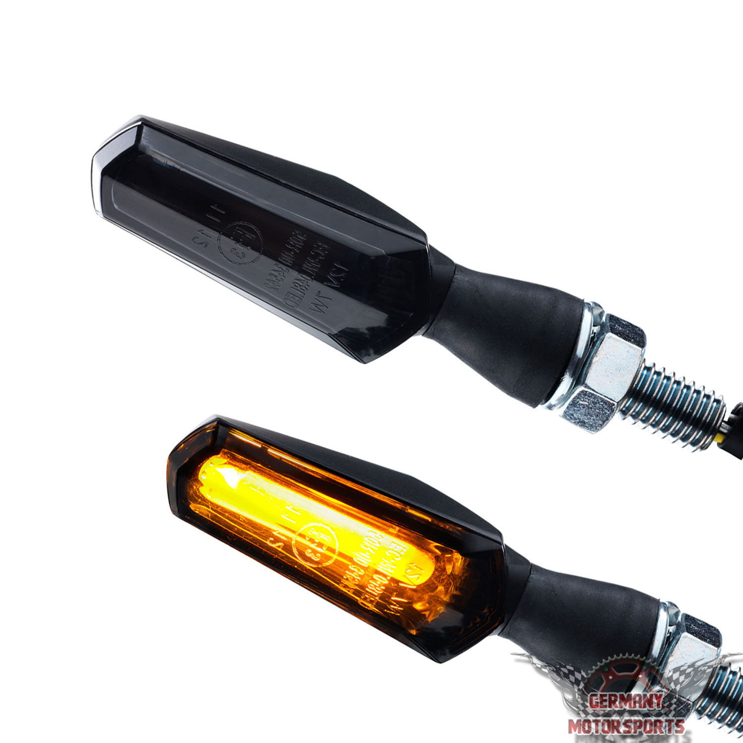 Motorrad LED Mini Blinker Toledo Teo schwarz getönt 4 Stück 2 Paar  e-geprüft, Blinker Set´s, Blinker