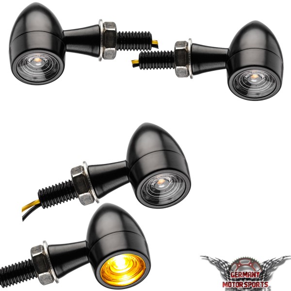 LED Blinker Bullet Clear 4er Set