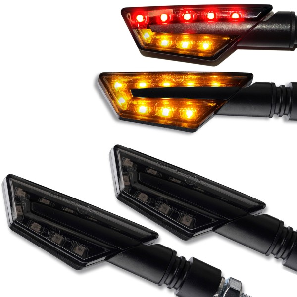 LED Blinker + Rücklicht/Blinker Paco schwarz getönt Set