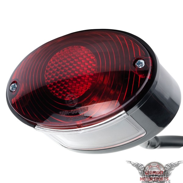Rücklicht Cat Eye schwarz rotes Glas