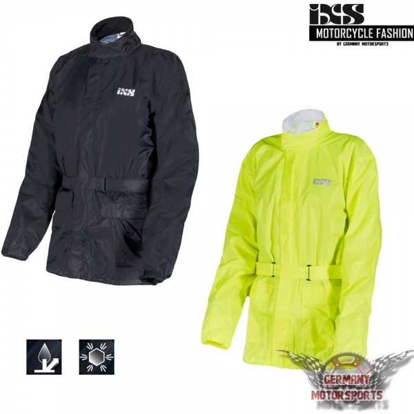 IXS NIMES II MOTORRAD REGENJACKE SCHWARZ FLUO GELB TEXTILJACKE M L XL 2XL