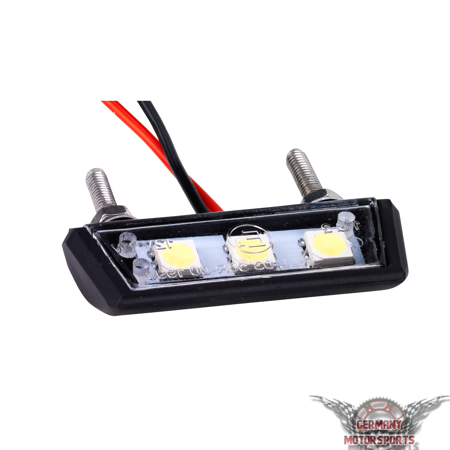 ECSiNG 4 x Motorrad-Kennzeichenbeleuchtung, 12 V, 3 LEDs, universal, für  Auto, Motorrad, Kennzeichenbeleuchtung, Schrauben, Bolzenlicht