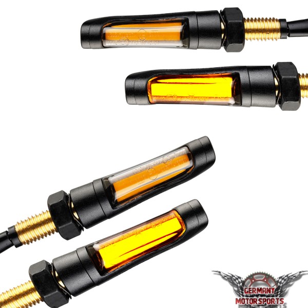 LED Blinker Cob Dart schwarz rauchgrau getönt 4er Set
