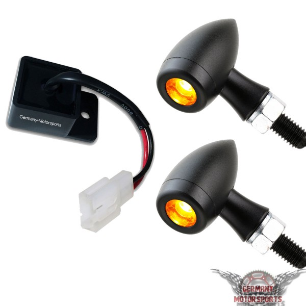 LED Blinker Bullet HP 4er Set + Relais
