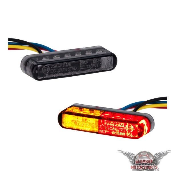 3in1 LED Rücklicht Blinker Shorty schwarz getönt