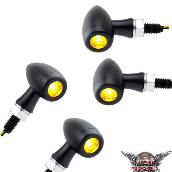 LED Blinker Bullet HP schwarz 2 Paar