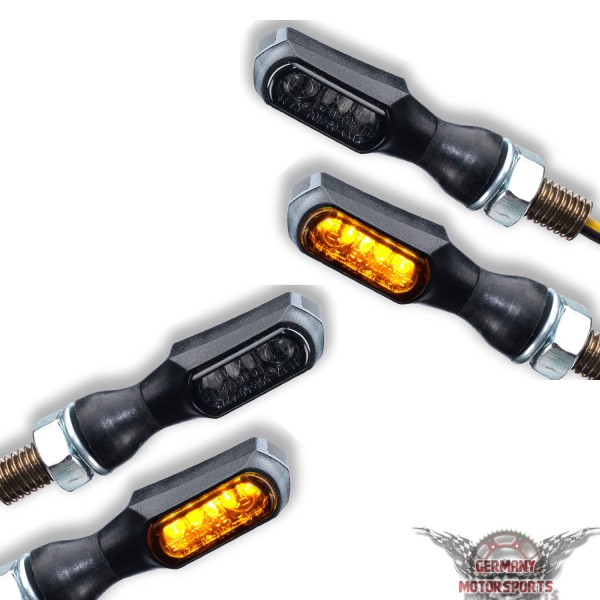 LED Blinker Tini GM getönt schwarz 4er Set