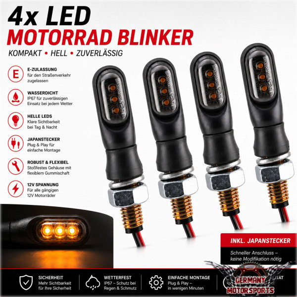 LED Blinker Spark schwarz getönt 4er Set