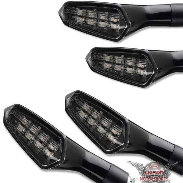 LED Mini Blinker Pike schwarz 4er Set