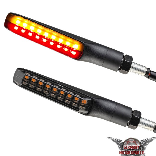 3in1 LED Rücklicht Blinker Flat schwarz getönt