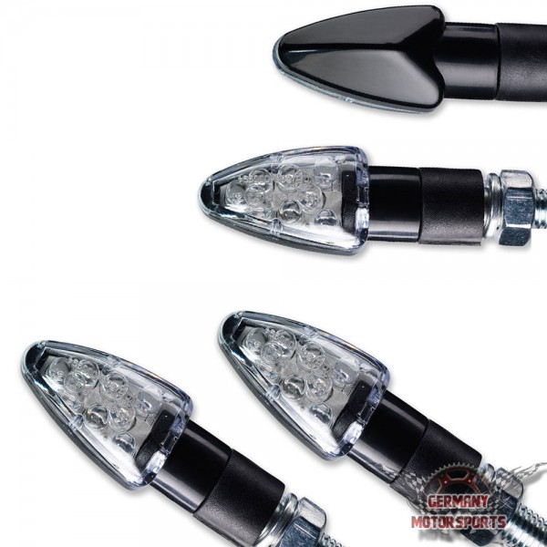 LED Blinker Wizzard schwarz klar 2er Set