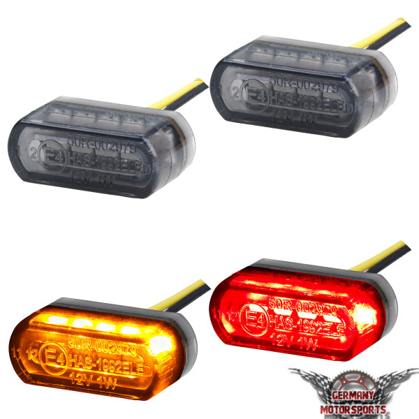 LED Blinker + 3in1 Blinker Micro Stripe leicht getönt Set