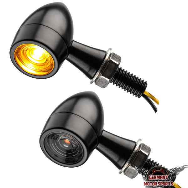 LED Blinker Bullet Clear schwarz getönt