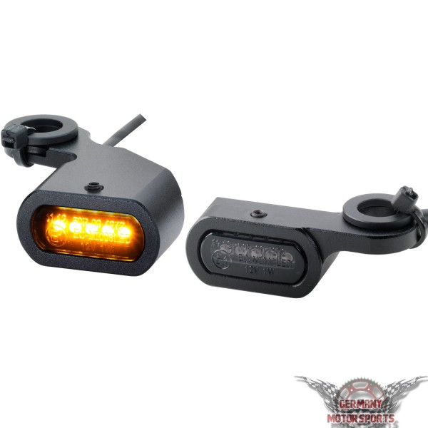 LED Blinker passend für Harley Lenkerarmatur schwarz getönt