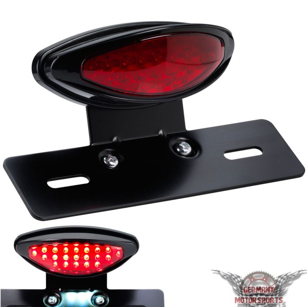LED Rücklicht Classic mit schwarzem Kennzeichenträger