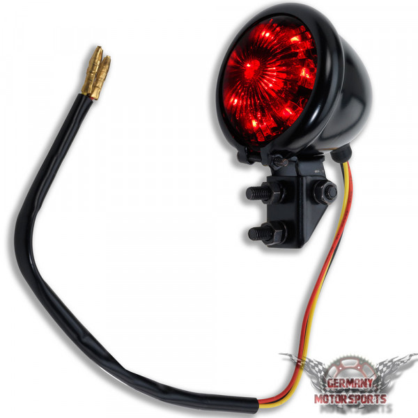 LED Rücklicht Bates Style schwarz rotes Glas