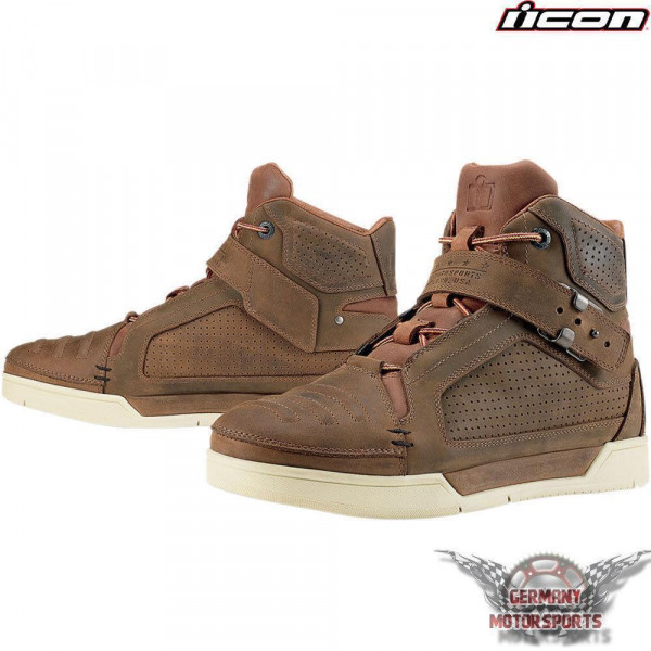 Icon Truant 1000 Motorrad Schuhe Braun