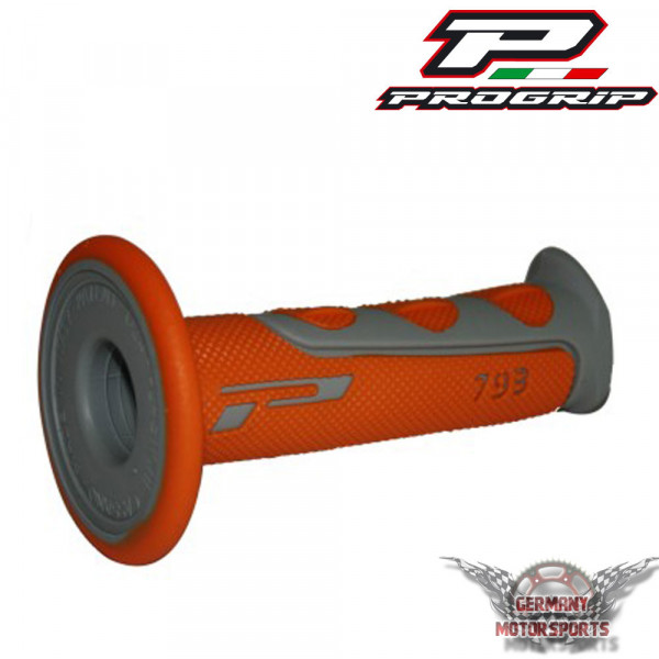 Progrip 793 MX Motorrad Roller Lenker Gummi Griffe Ø 22 Ø 25mm orange grau